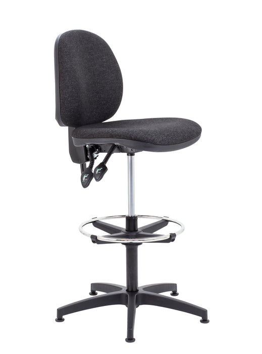 Concept Mid Back Chair With Draughting Kit Charcoal Adjustable 