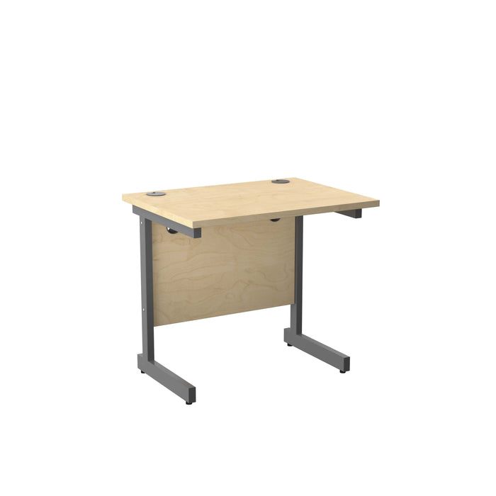 Single Upright Maple Rectangular Desk 800 X 600 Silver 
