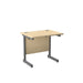 Single Upright Maple Rectangular Desk 800 X 600 Silver 