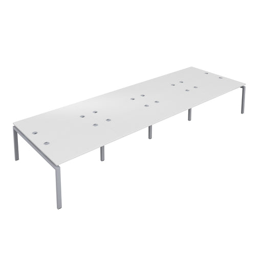 Telescopic 8 Person White Bench With Cable Port 1200 X 600 Black 