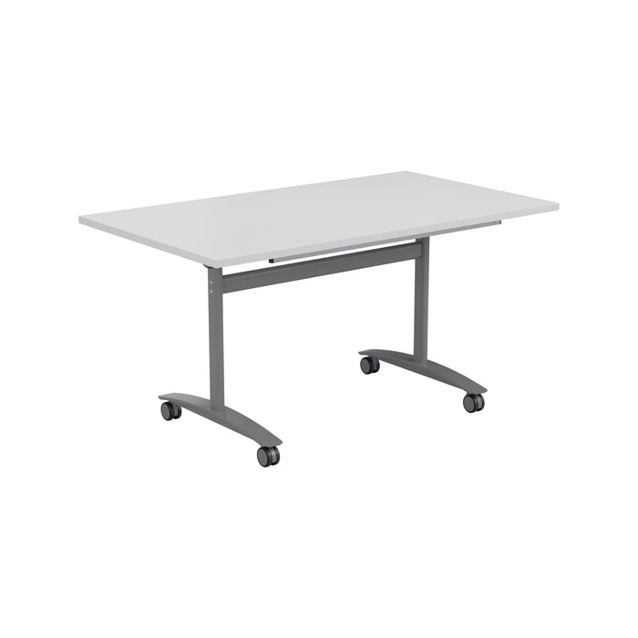 One Tilting Table With Silver Legs 1200 X 700 White 