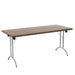 One Union Rectangular Folding Table 1600 X 700 Chrome Dark Walnut
