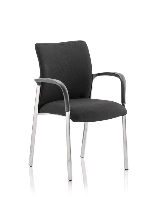 Academy Stacking Medium Back Visitor Office Chair - Black with arms