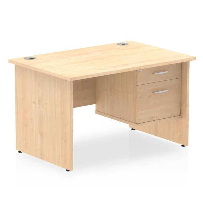 Impulse Panel End Straight Desk With Fixed Pedestal