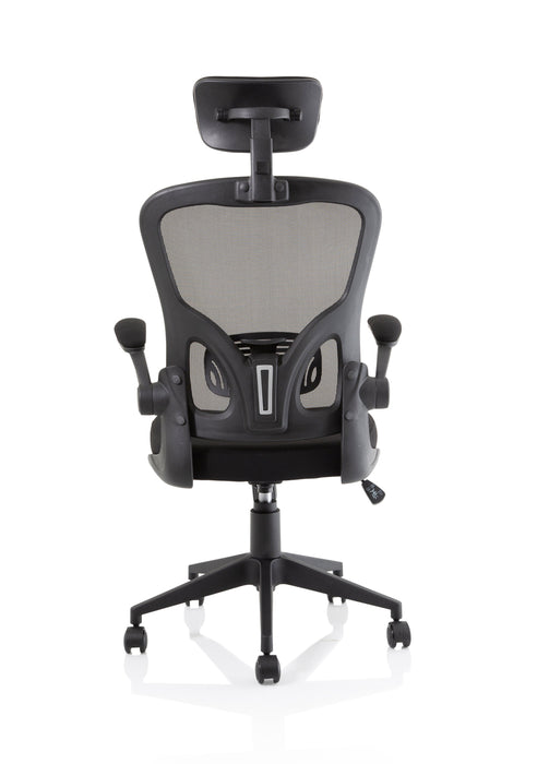 Ace Executive Mesh Chair With Folding Arms Back Profile