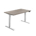 Economy Sit Stand Desk 1800 X 800 Grey Oak With White Frame 
