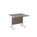 Single Upright Grey Oak Rectangular Desk 800 X 800 White 