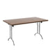 One Union Rectangular Folding Table 1400 X 800 Silver Dark Walnut
