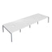Telescopic Sliding 8 Person White Bench With Cut Out 1200 X 600 Black 