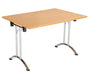 One Union Rectangular Folding Table 1200 X 800 Chrome Beech