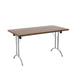 One Union Rectangular Folding Table 1400 X 700 Chrome Dark Walnut