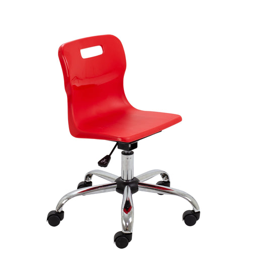 Titan Swivel Junior Chair Red Castors 