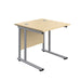 Twin Upright Maple Rectangular Desk 800 X 800 Silver 