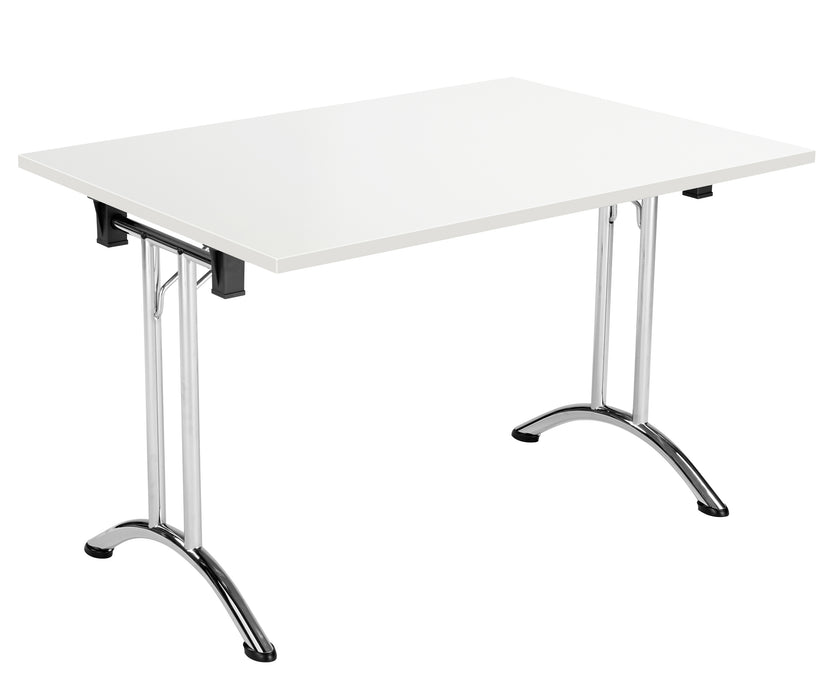 One Union Rectangular Folding Table 1200 X 700 Chrome White