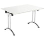 One Union Rectangular Folding Table 1200 X 700 Chrome White