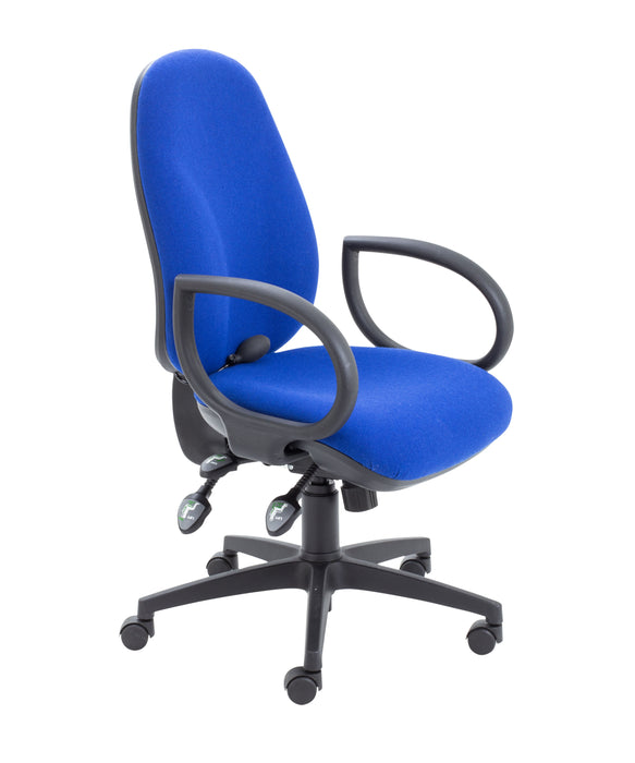 Maxi Ergo Office Chair With Lumbar Pump Royal Blue Fixed Arms 