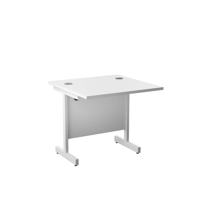 Single Upright White Rectangular Desk 800 X 800 White 