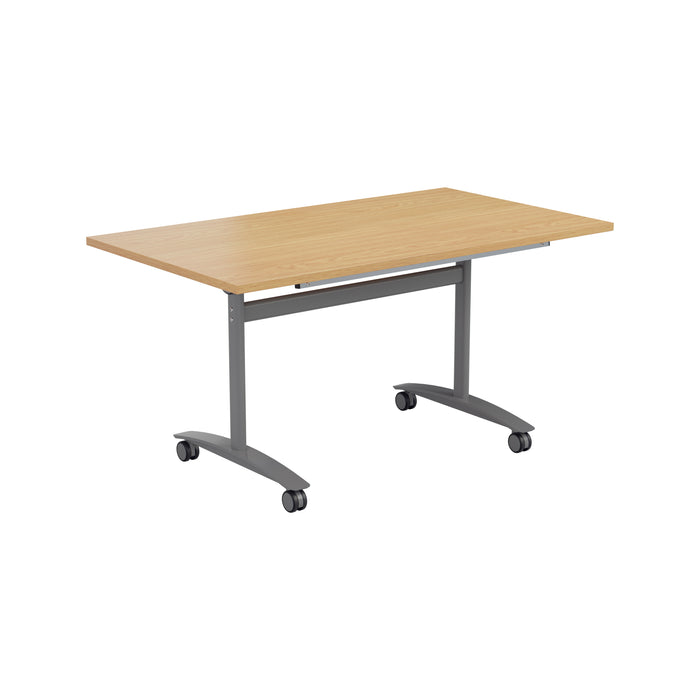 One Tilting Table With Silver Legs 1600 X 800 Dark Walnut 