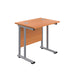 Twin Beech Upright Rectangular Desk 800 X 600 Silver 