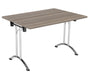 One Union Rectangular Folding Table 1200 X 800 Chrome Grey Oak