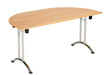 One Union D End Folding Table 1600 X 800 Chrome Beech 2