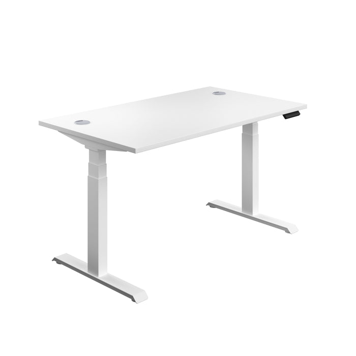 Economy Sit Stand Desk 1400 X 800 White With White Frame 