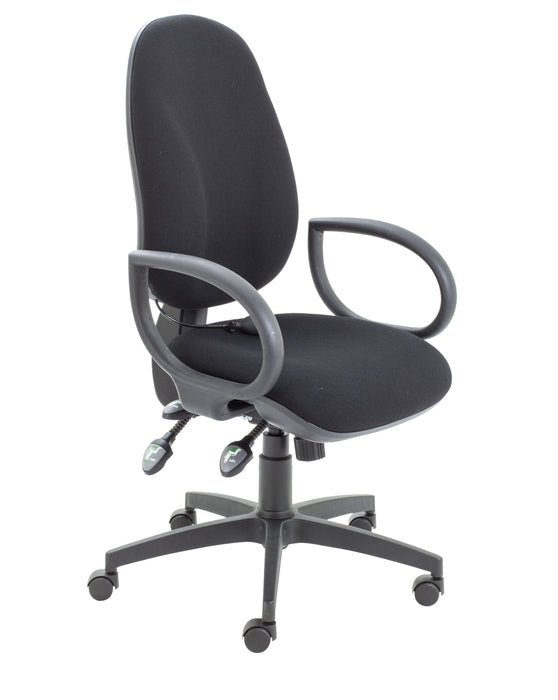 Maxi Ergo Office Chair With Lumbar Pump Black Fixed Arms 