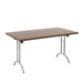 One Union Rectangular Folding Table 1400 X 800 Chrome Dark Walnut