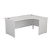 Panel Right Hand Radial Desk 1600 X 1200 White With Desk High 3 Drawer Pedestal