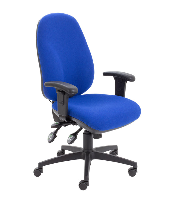 Maxi Ergo Office Chair With Lumbar Pump Royal Blue Adjustable Arms 