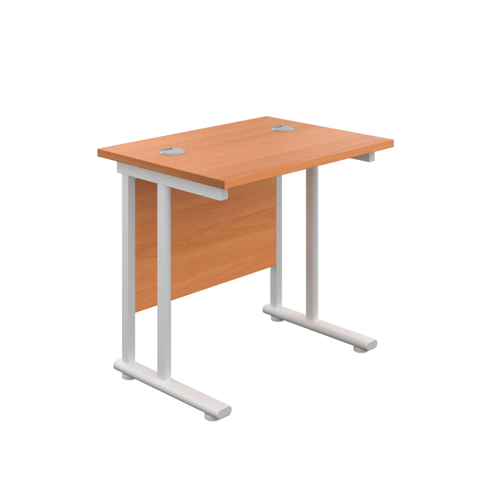 Twin Beech Upright Rectangular Desk 800 X 600 White 