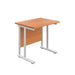 Twin Beech Upright Rectangular Desk 800 X 600 White 
