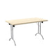 One Union Rectangular Folding Table 1400 X 700 Chrome Maple