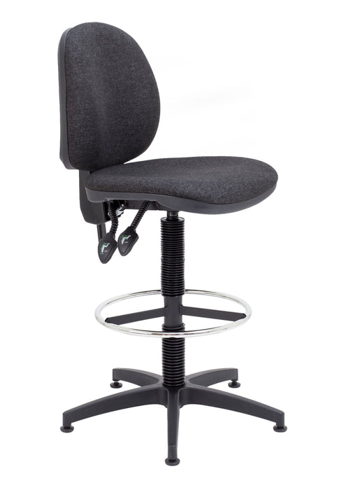 Concept Mid Back Chair With Draughting Kit Charcoal Fixed 