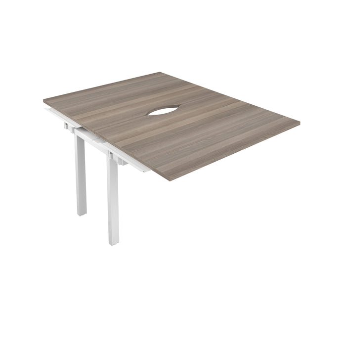 Telescopic 2 Person Grey Oak Bench Extension With Cut Out 1200 X 600 Black 