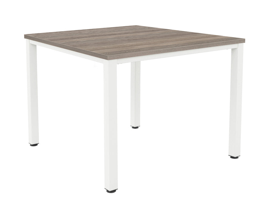 Fraction Infinity Meeting Table 160 X 160 Grey Oak White Legs