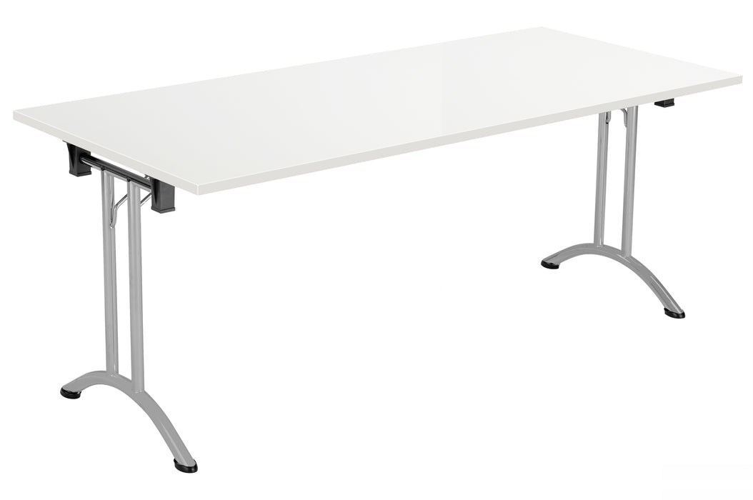 One Union Rectangular Folding Table 1600 X 800 Silver White