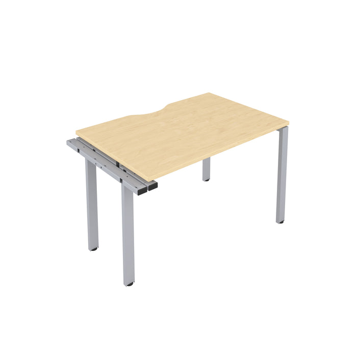 Cb 1 Person Extension Bench With Cut Out 1400 X 800 Maple Silver