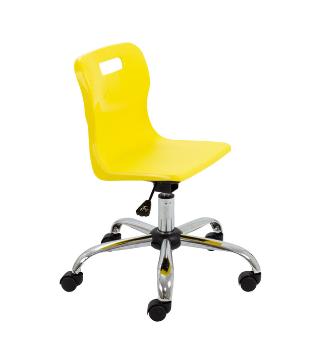 Titan Swivel Junior Chair Yellow Castors 