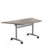 One Tilting Trapezoidal Table With Silver Legs 1600 X 800 Grey Oak 