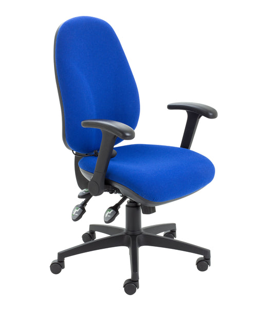 Maxi Ergo Office Chair With Lumbar Pump Royal Blue Folding Arms 